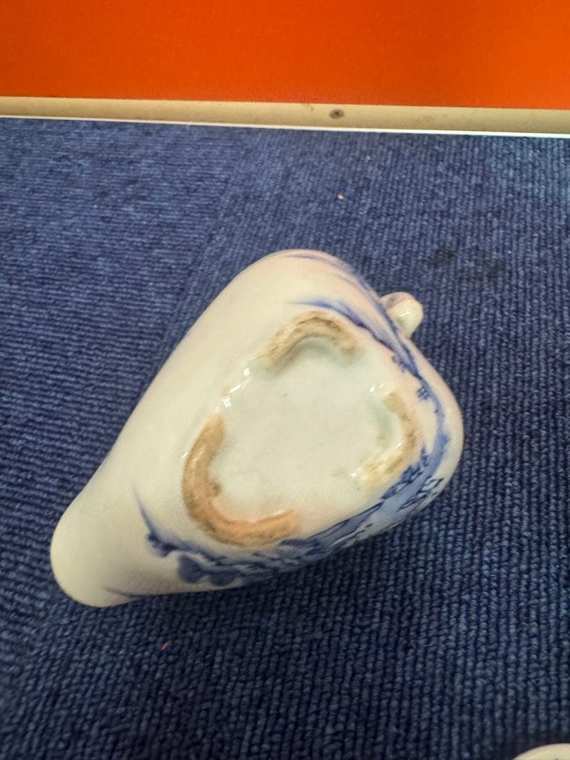 1683 平安白鳳 染付山水 急須1客 湯冷し1客