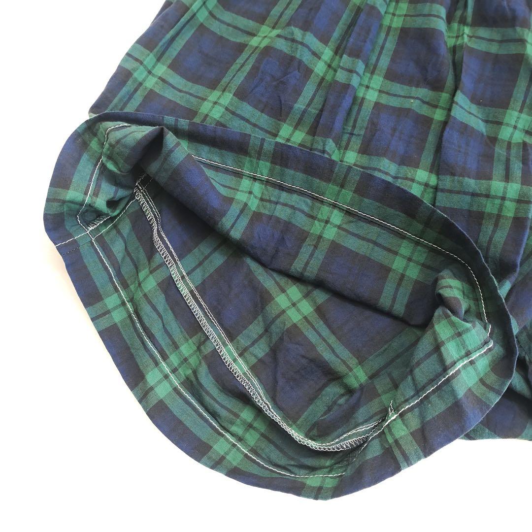 トリココムデギャルソン　チェック　ゴム　パンツ　グリーン　緑