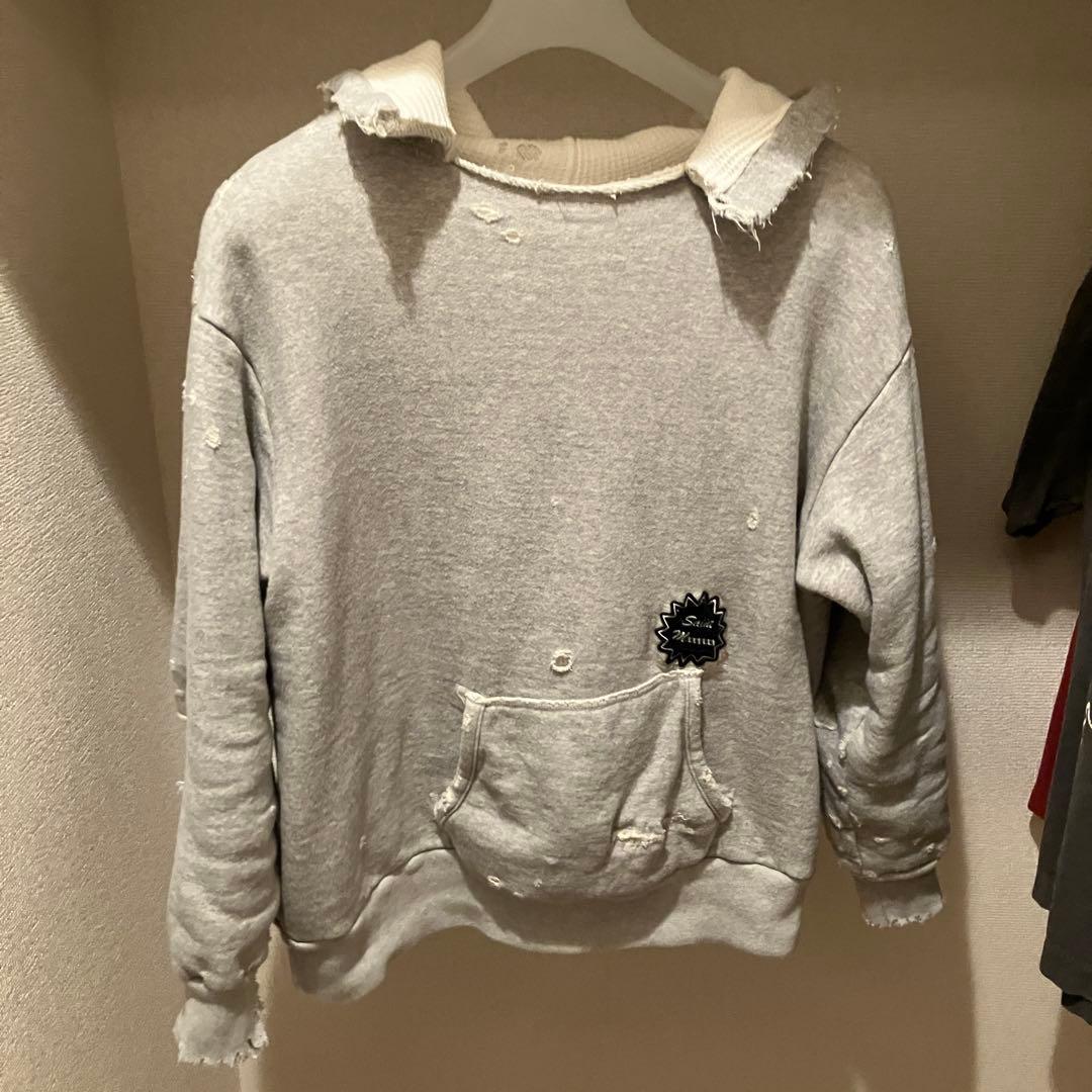 SAINT MICHAEL HOODIE / DOUBLE FACE グレー M