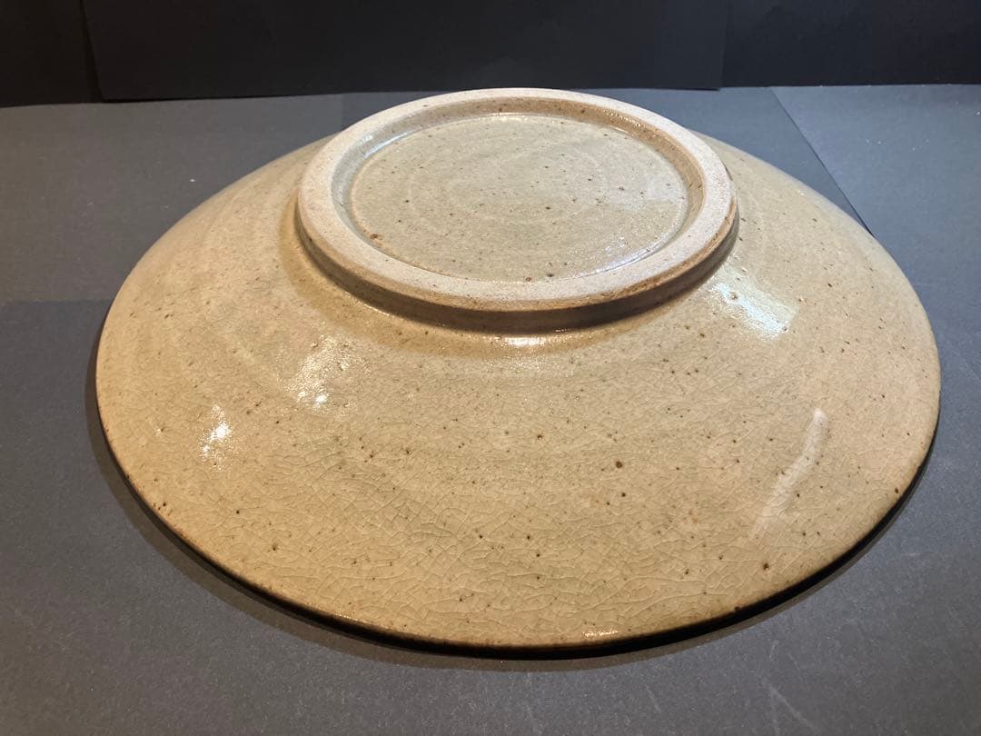 益子焼「皆川マス 民藝 飾皿」大型•丸皿 サイズ 幅31.5cmφ