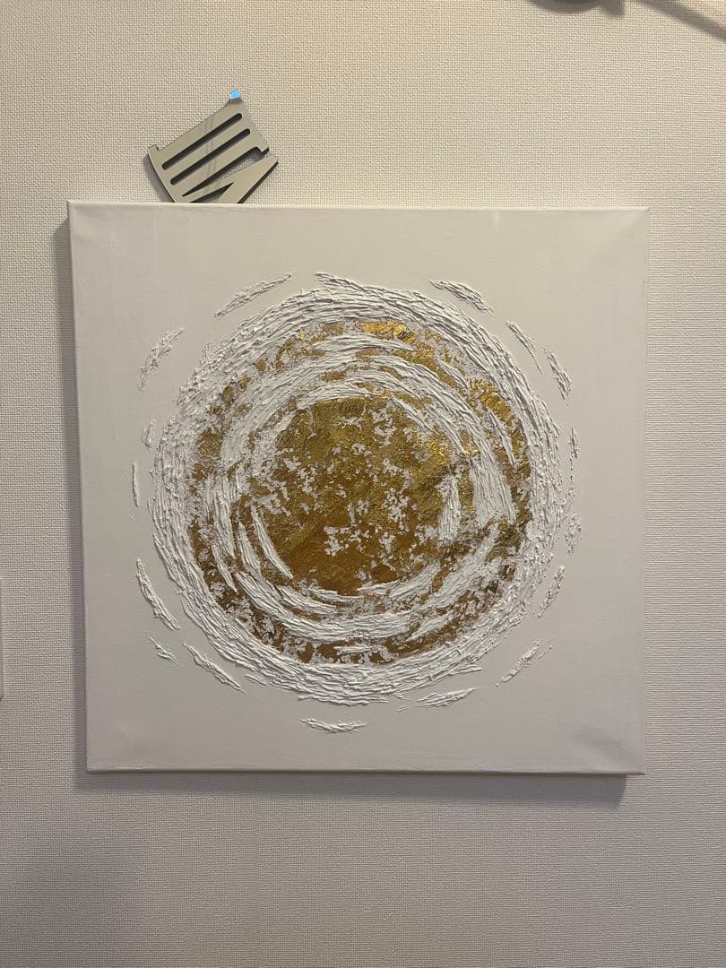 テクスチャーアート ホワイト ゴールド 正方形