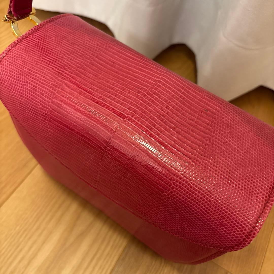 Reptile Bolsetta JRA認定 リザード 本革 ハンドバッグ