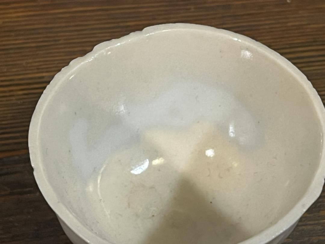 白磁 面取 猪口 時代物 李朝 骨董 酒器