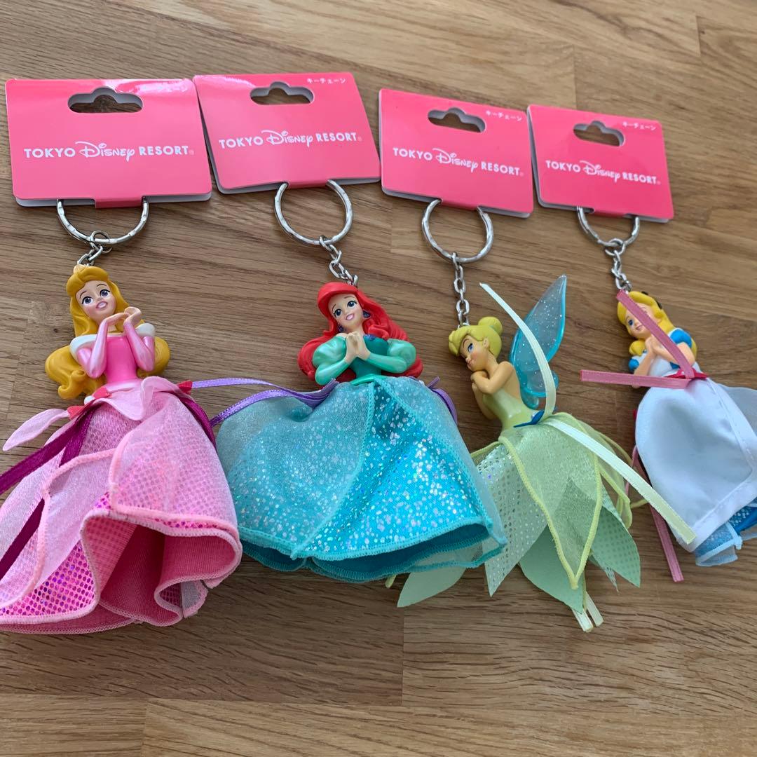 東京ディズニーランド プリンセス キーチェーン キーホルダー 4体