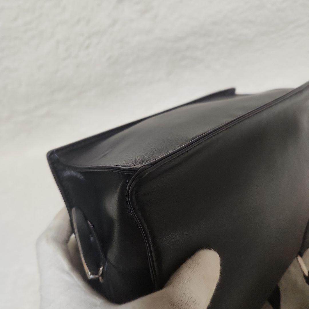 ロエベ　アナグラム　レザー　ブラック　ハンドバック