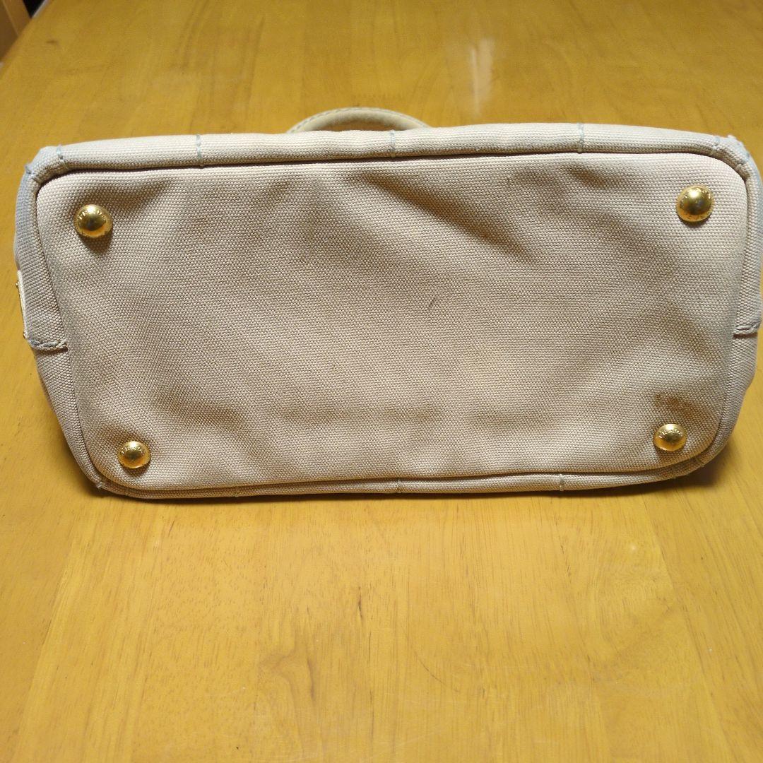 PRADA ベージュ キャンバス ハンドバッグ　中古品 SMR