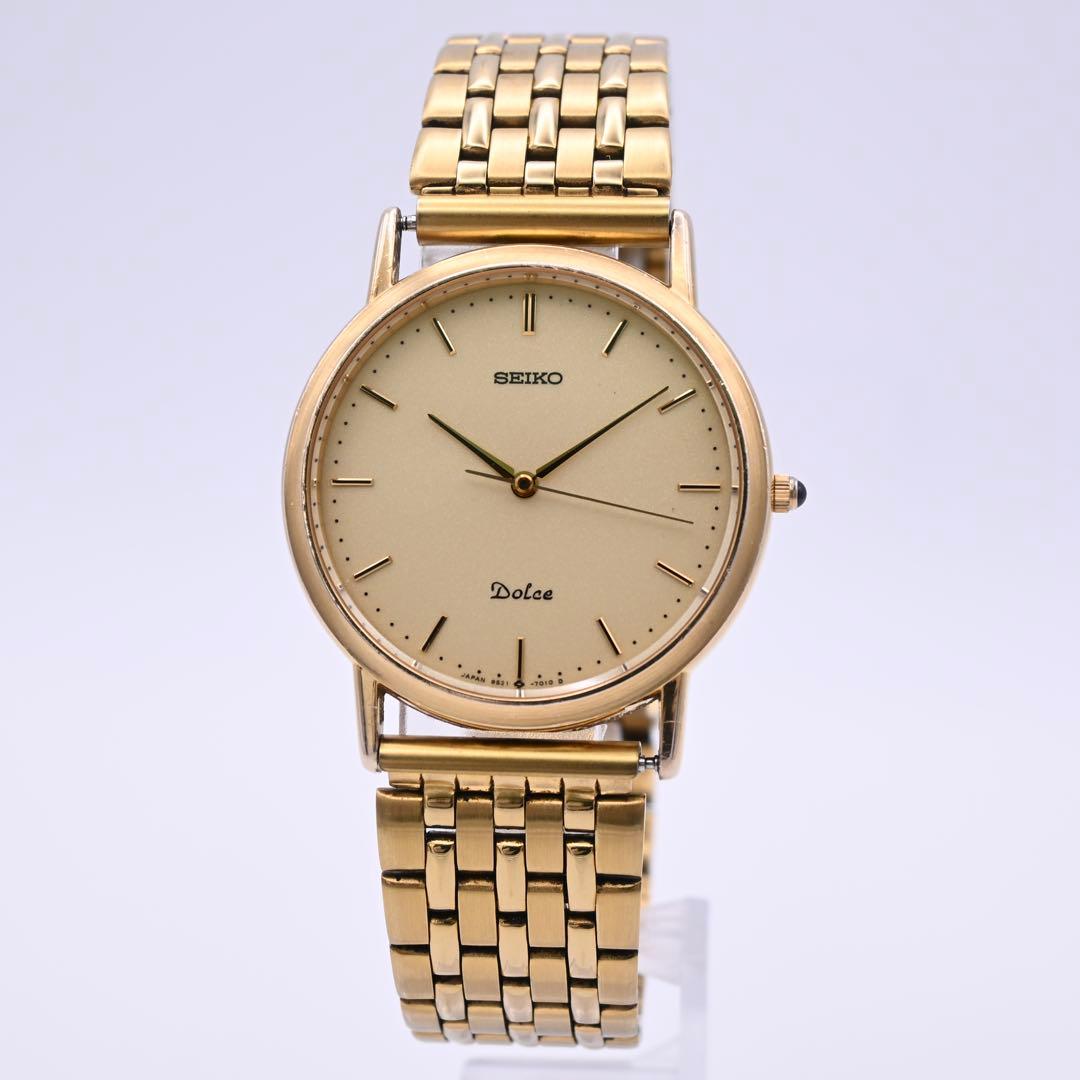 SEIKO セイコー Dolce メンズ 腕時計 ゴールド 新品電池