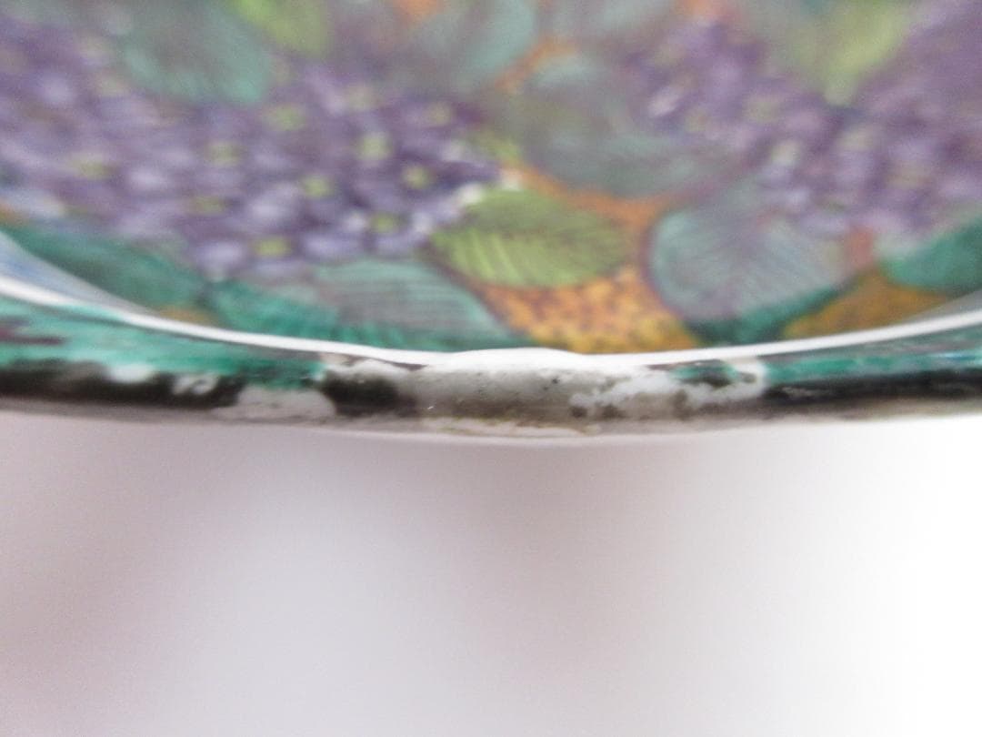 時代物 九谷焼 青手風 紫陽花紋 変形 なます皿 3客 TN 108 70816