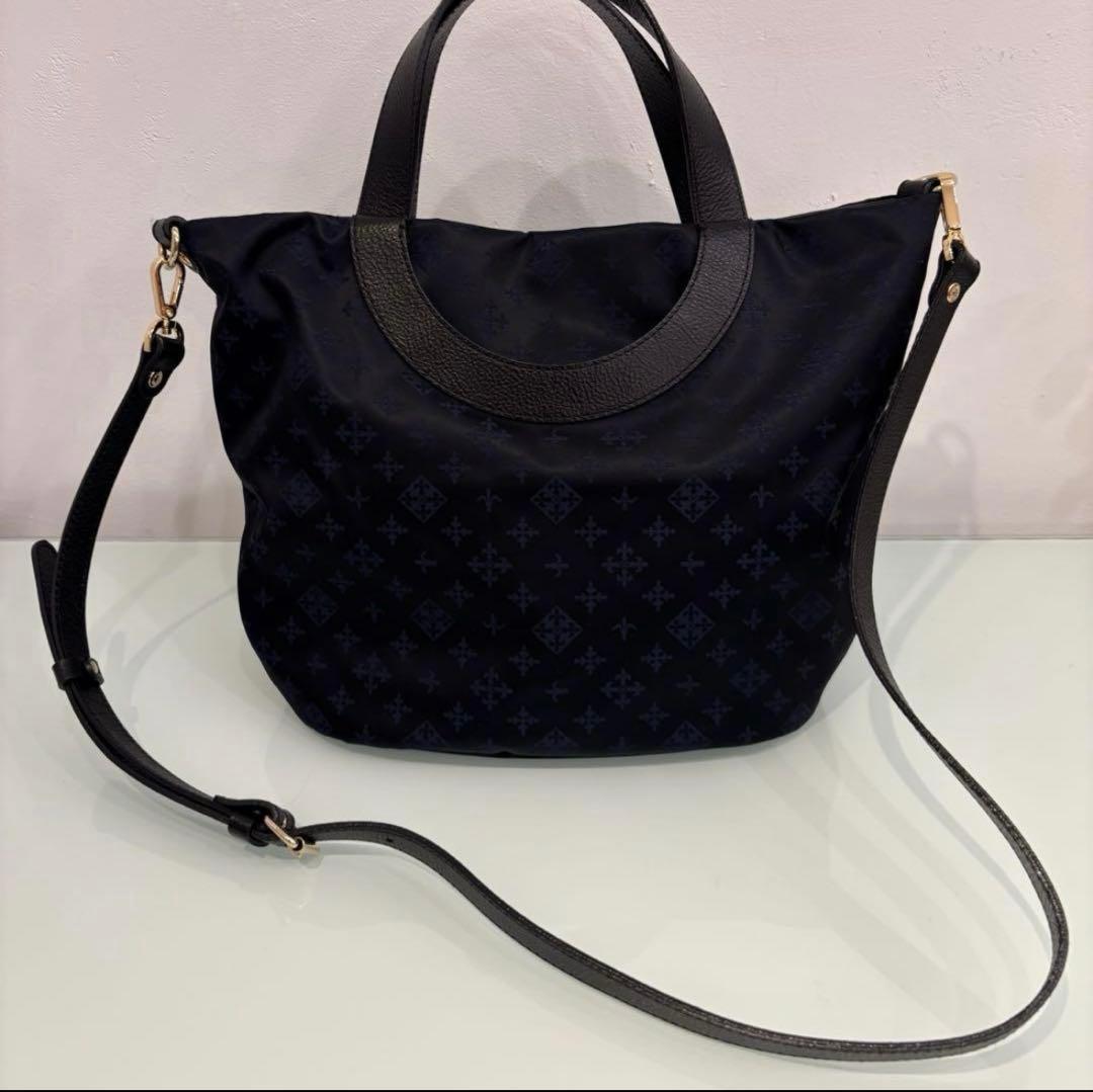 くぅ russet ナイロンジャガード2wayミニトートバッグ ショルダー