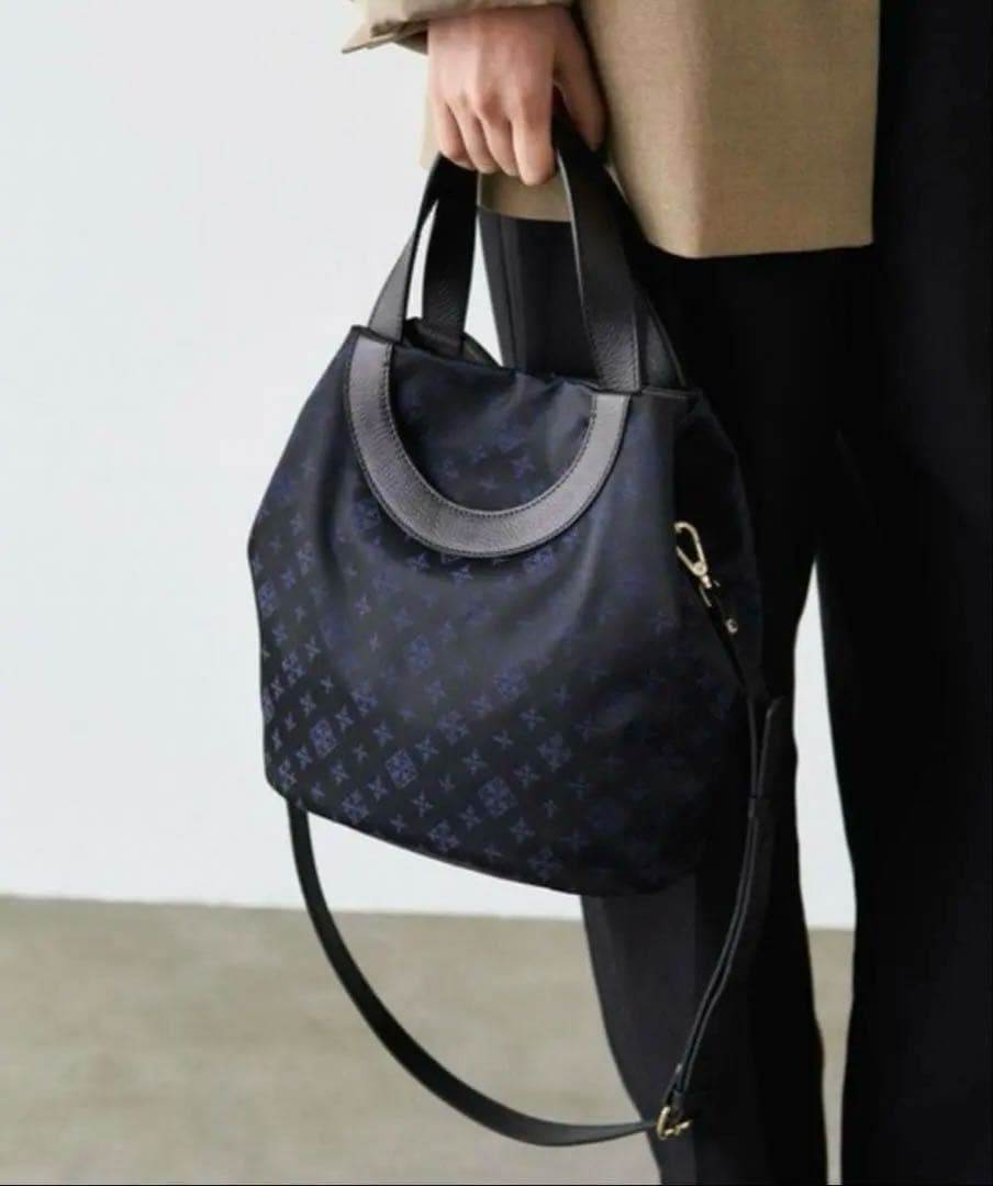 くぅ russet ナイロンジャガード2wayミニトートバッグ ショルダー