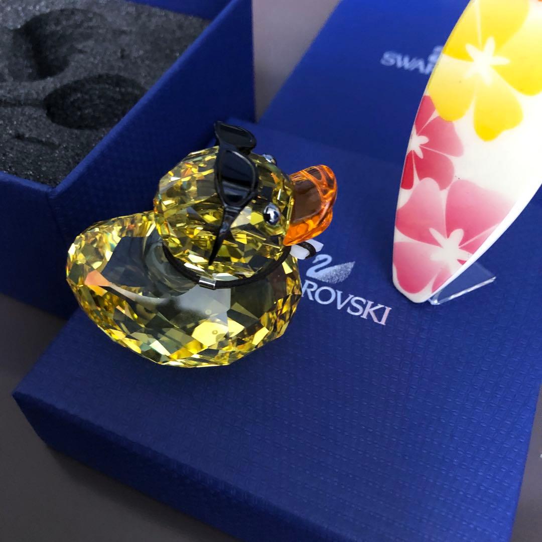 スワロフスキーSWAROVSKIハッピーダック♪サニースティーブサーフィン置物