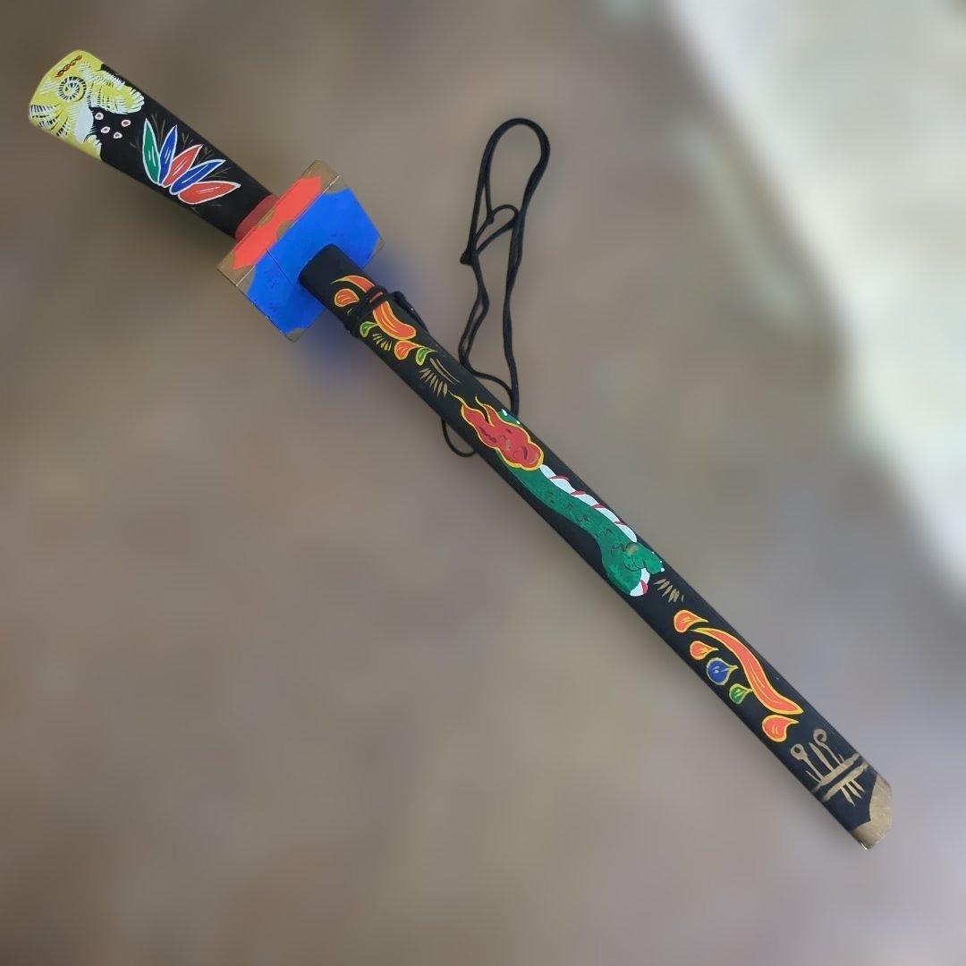 レトロ 民芸 菖蒲太刀 飾り木製 端午の節句 縁起物 刀 太刀