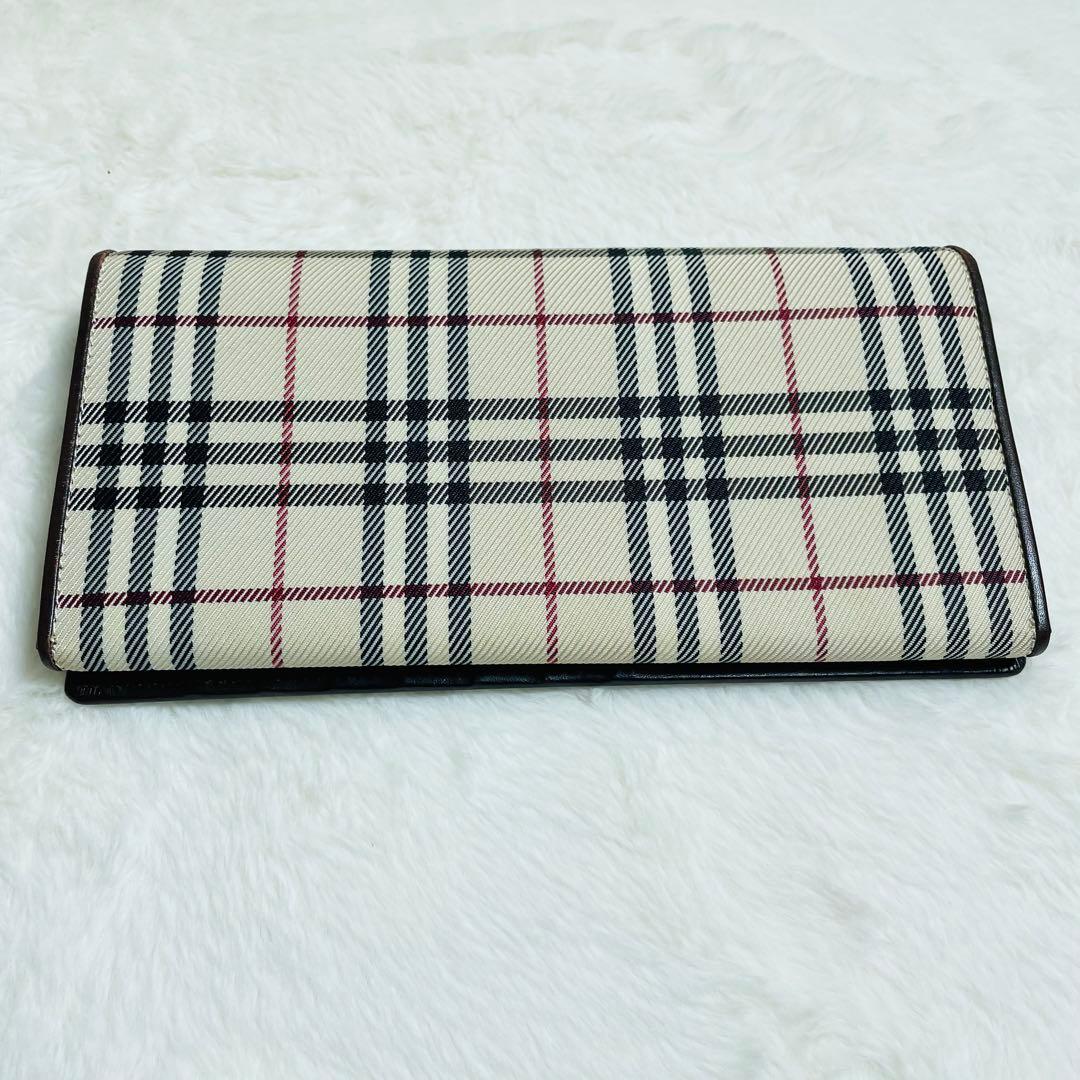 未使用級 BURBERRY 正規品 がま口 二つ折り ノバチェック 大人気