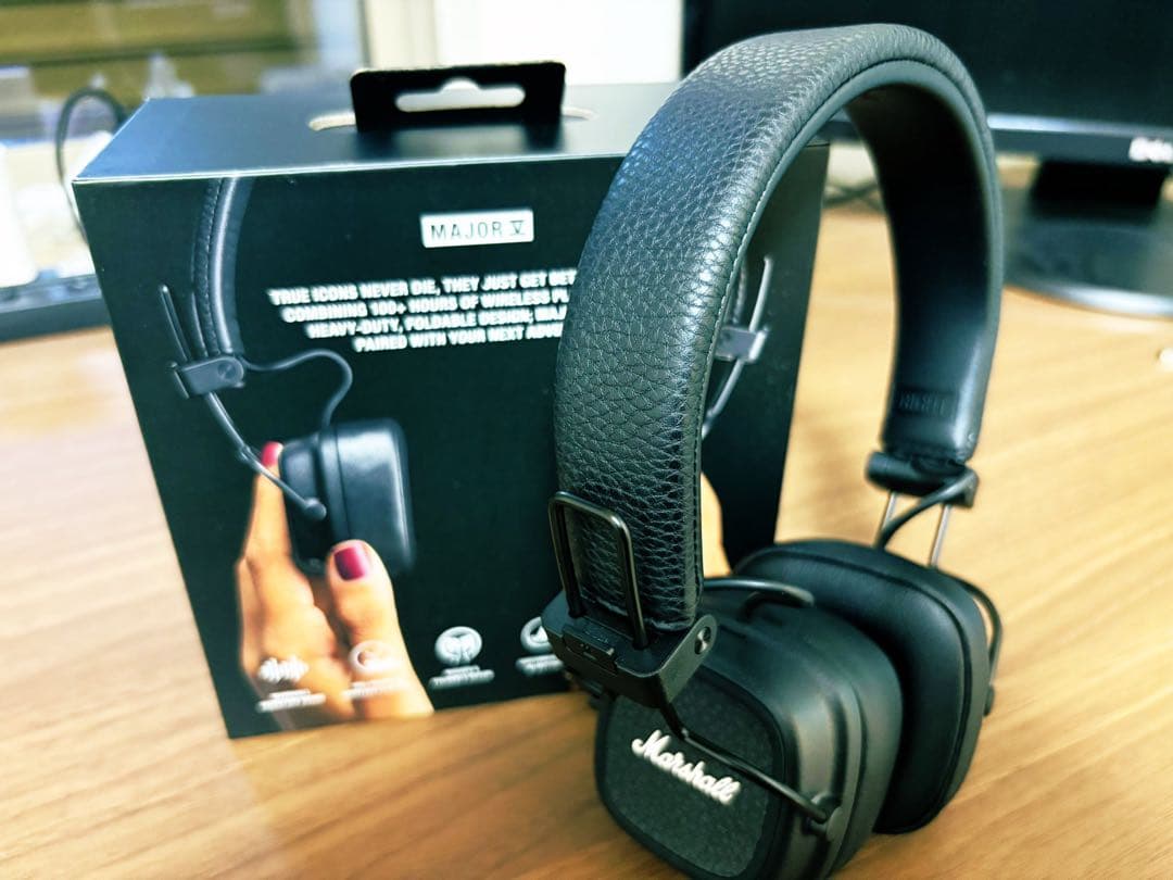 【美品】Marshall Major Ⅴ ワイヤレスヘッドホン ブラック MARSHALL マーシャル Major V Black Bluetooth 5.3 ワイヤレス