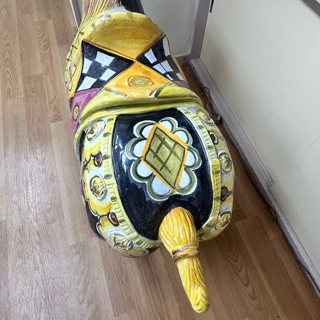 Pamela Ferrari サイン入 大型陶器 馬 彫刻 アート作品 引取限定