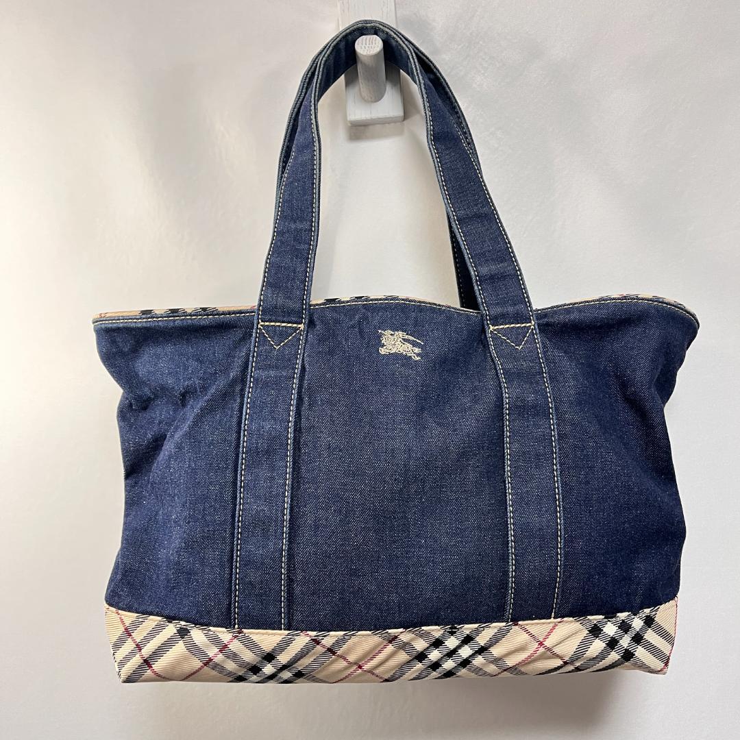 ちょろ覚専用【美品】バーバリー デニム×ノバチェック トートバッグ Burbe ちょろ覚専用【美品】バーバリー デニム×ノバチェック トートバッグ