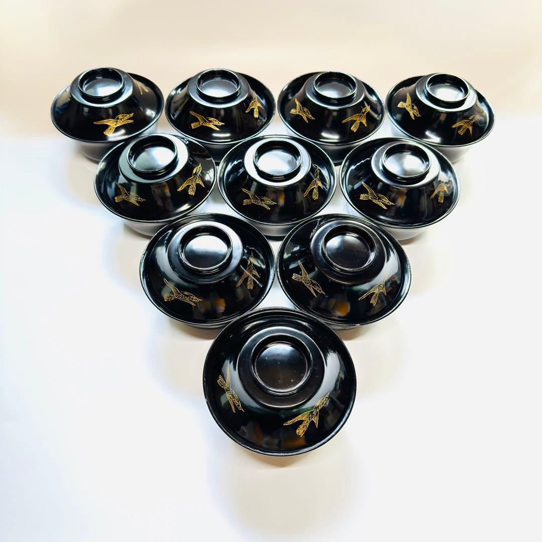 漆器 輪島塗 金蒔絵 木製 蓋付椀 お煮物椀 吸物椀 10