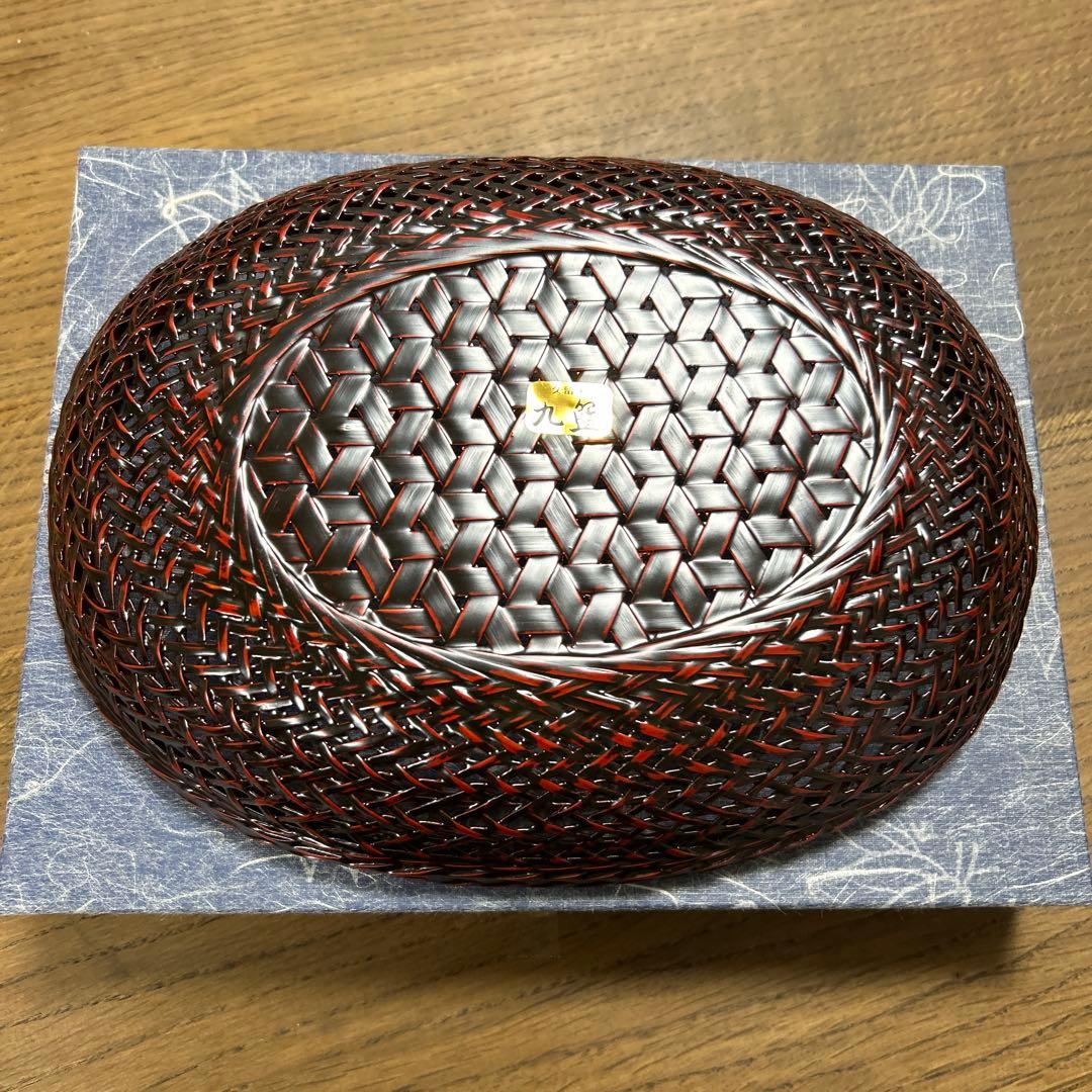 ☆お値下げ☆新品 未使用 箱あり 九州籃胎漆器 久留米 九藍 籃胎かご