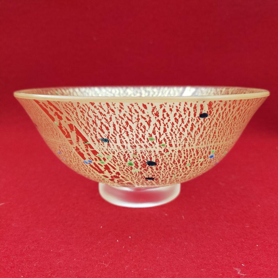 金箔硝子茶碗　吉昭作　銘　古稀【新品未使用箱付き】