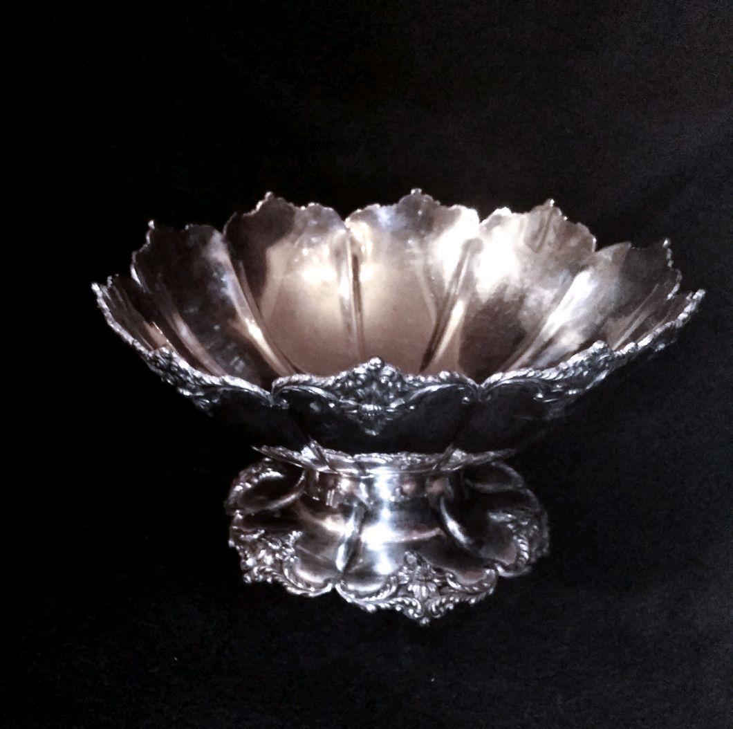 大型アンティークシルバー 銀食器 ボウル お椀ロココ シャビーシック