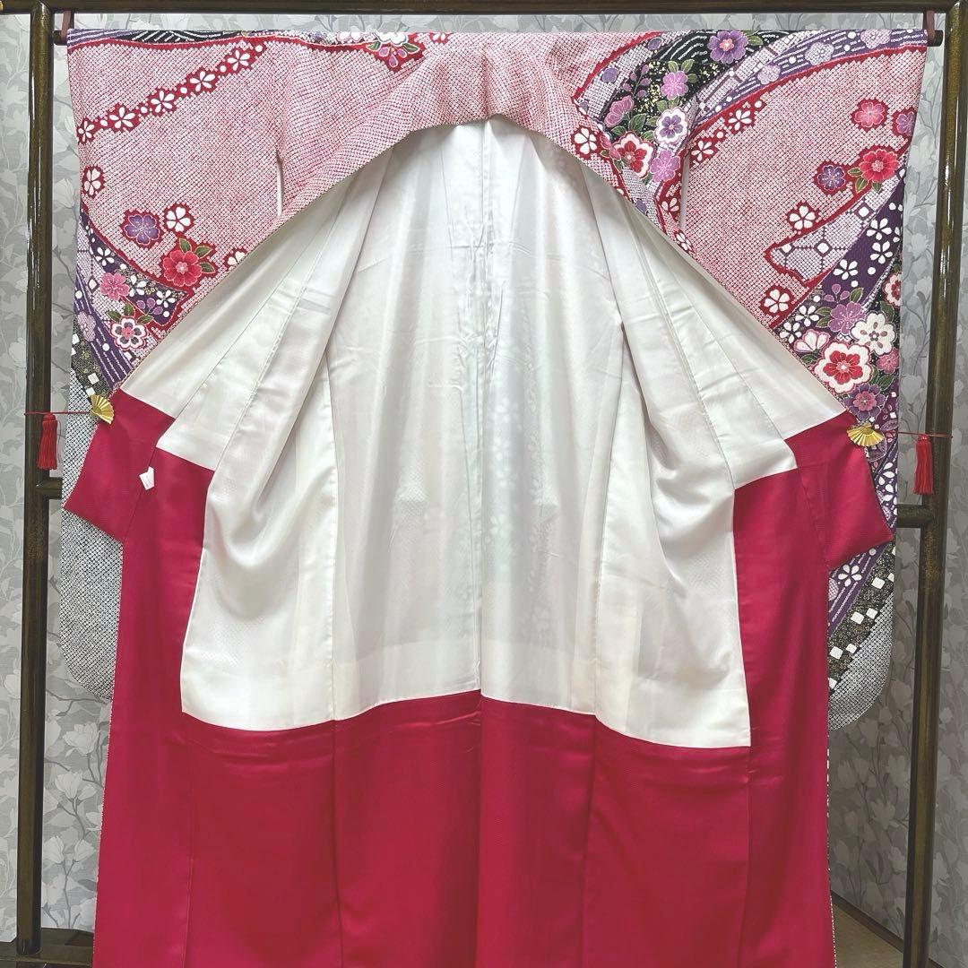 正絹 振袖 長襦袢セット古典柄熨斗模様トールサイズ ☆トールサイズ