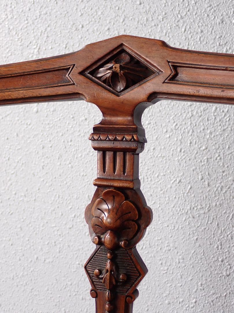 イギリス 英国 アンティーク 椅子 エドワーディアン 木製 彫刻 クラシック