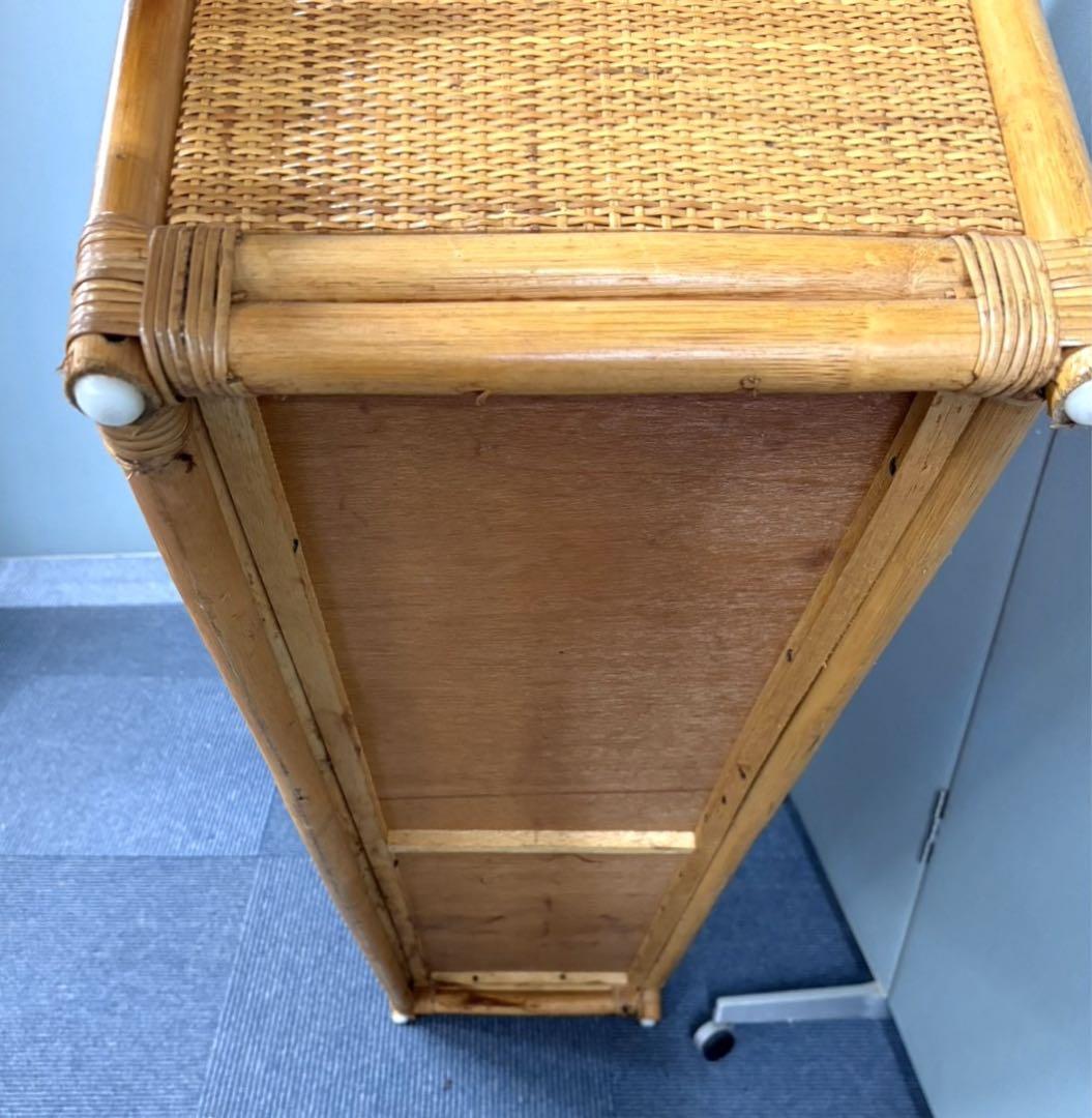 美品 籐 ラタン ワイドタイプ チェスト 収納 タンス 引き取り限定静岡