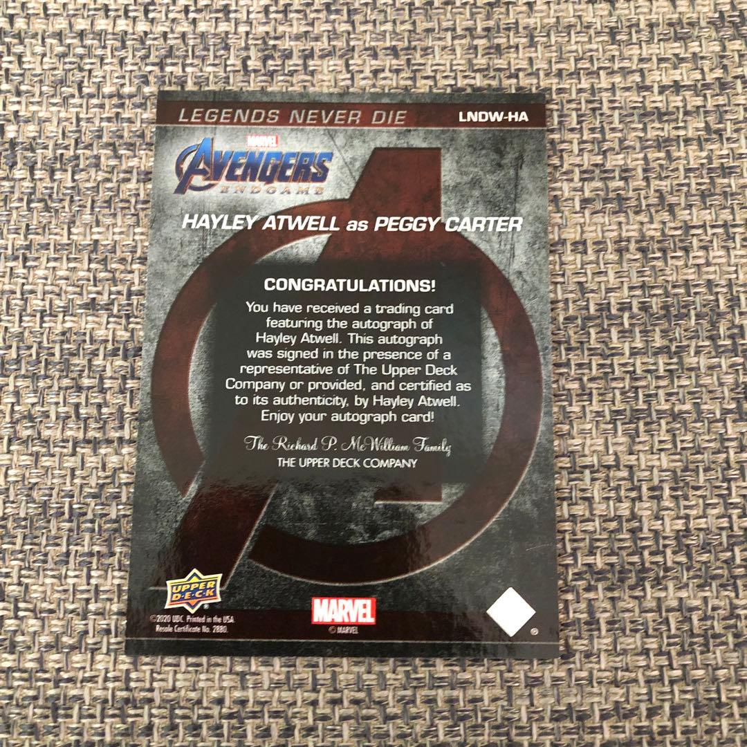 upper deck marvel ヘイリー・アトウェル 直筆サインカード - メルカリ