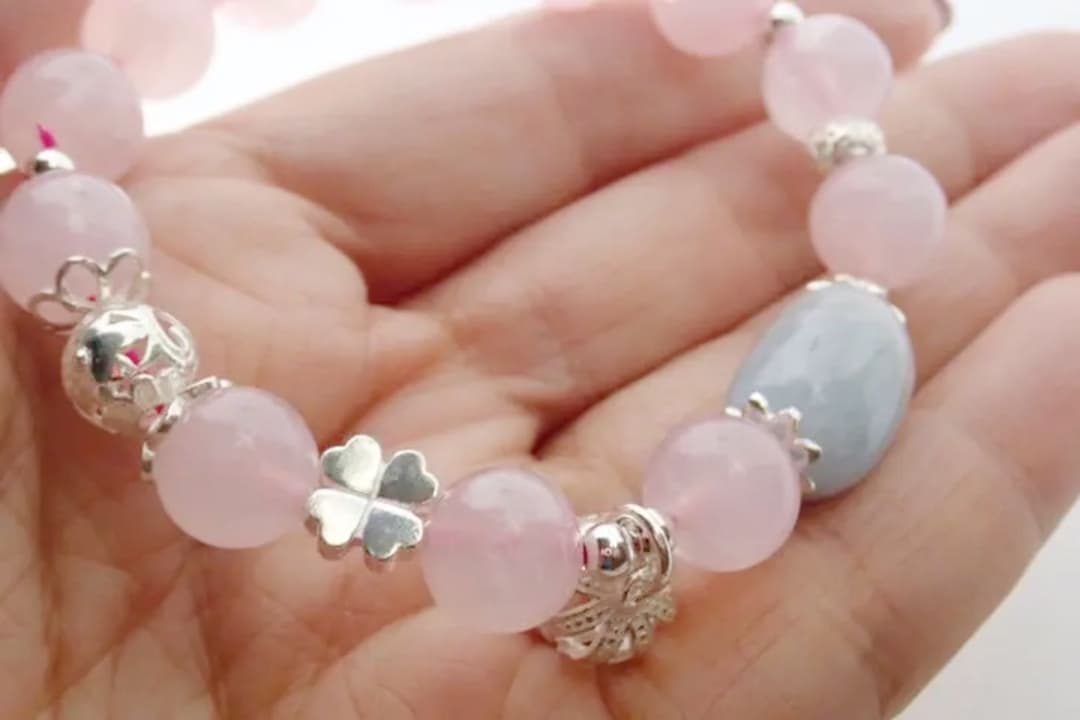 天然石ブレスレット ローズクォーツ No.71