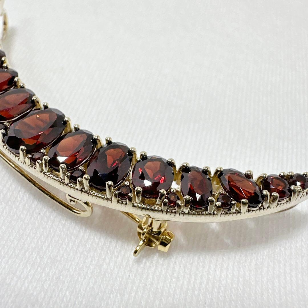 ロクザン SILVER925 ゴールドカラー ガーネット ペンダント ブローチ