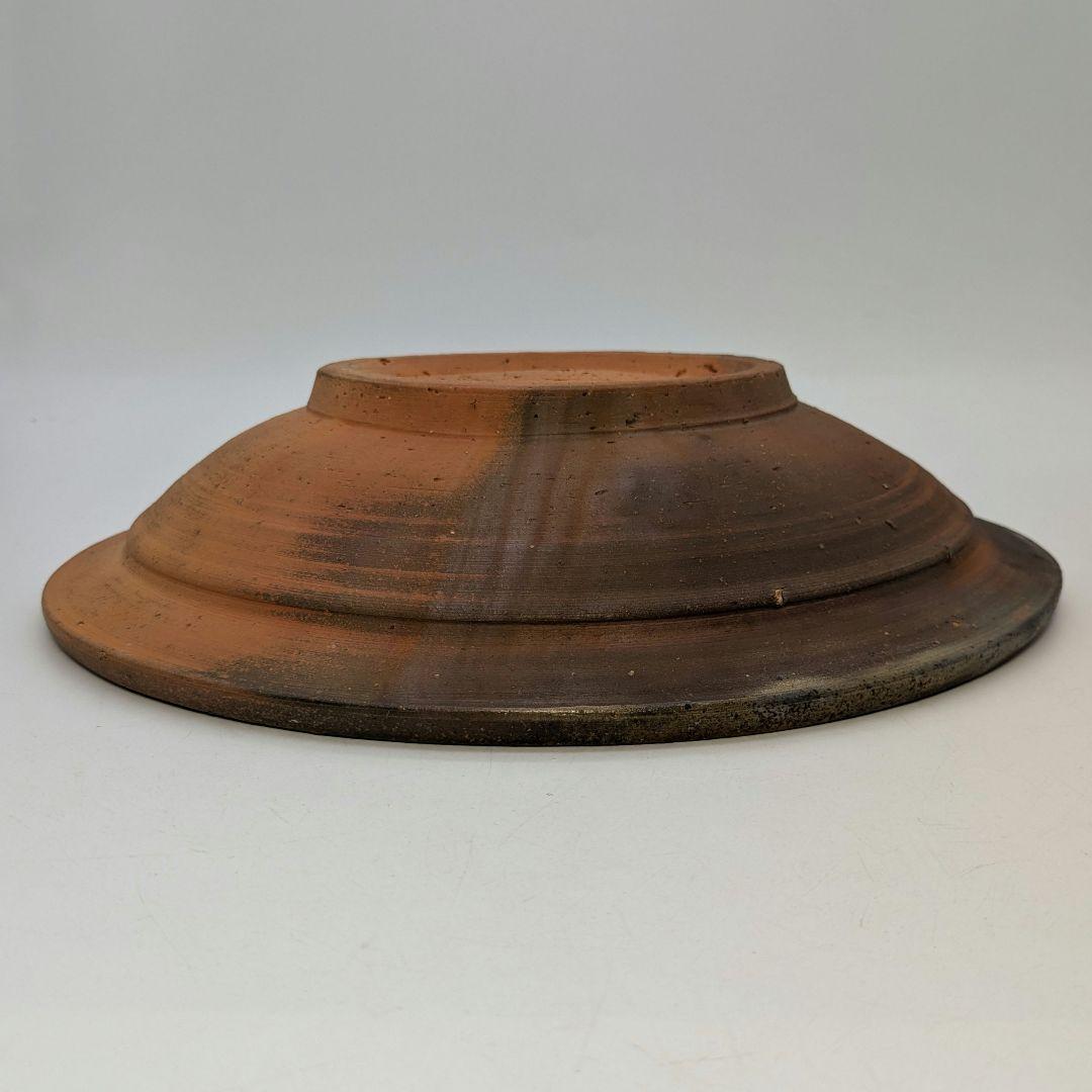 岡山県重要無形文化財 伊勢崎満 備前焼 緋襷皿 共箱栞 直径