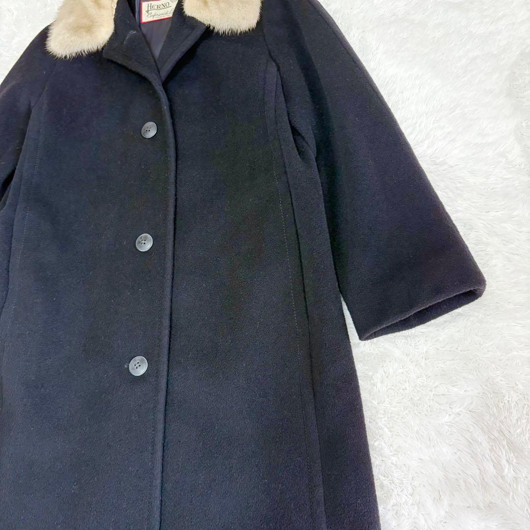 ヘルノ カシミヤ混 ヴィンテージ 裏スカーフ柄 シルク ウール