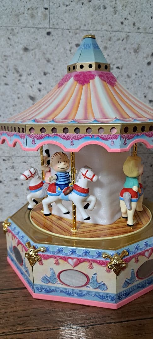 スヌーピー 陶器 吉徳 オルゴール カセット メリーゴーランド ブリキ
