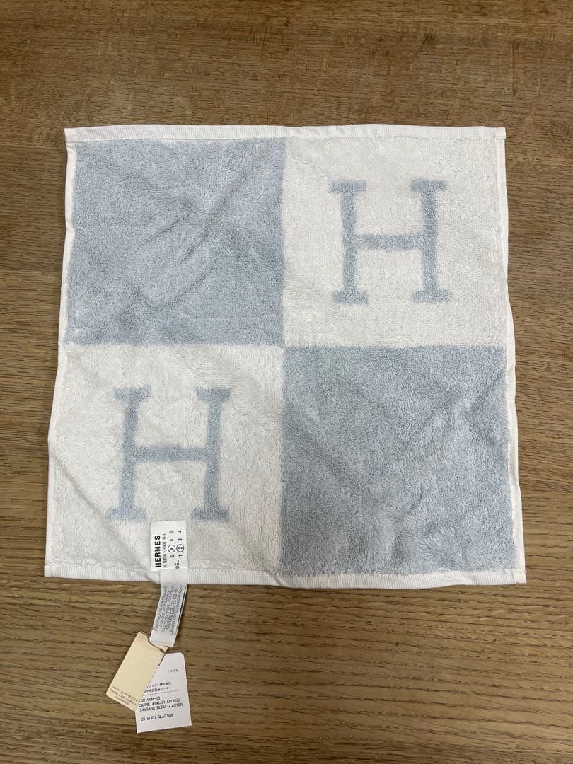 エルメスハンカチ HERMES チェック柄タオルハンカチ