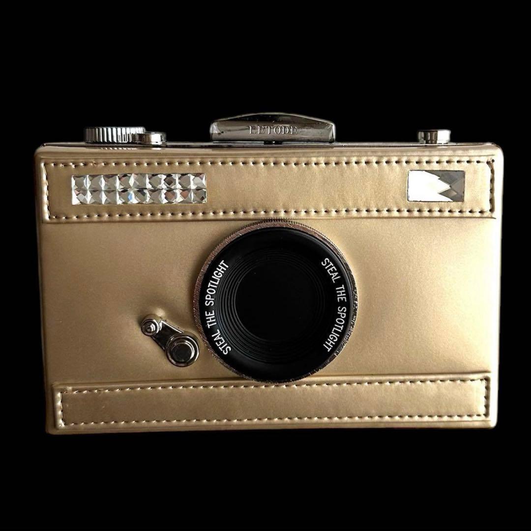 ショルダーバッグ　カメラデザイン　クラッチバッグ　カメラ型　パーティバッグ