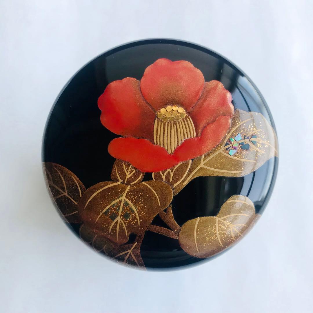 輪島塗 平野五郎作 天然木 螺鈿/梨地 高蒔絵 椿蒔絵 棗 - メルカリ