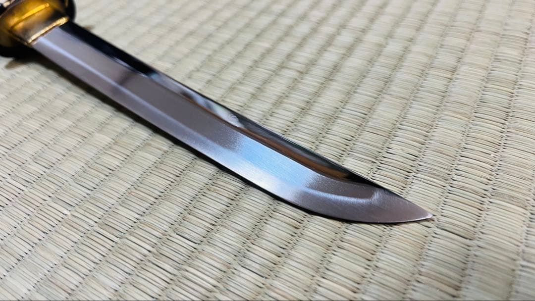 模造刀 拵え 短刀 二重刃文 御守刀 出鮫柄 儀礼刀 居合刀 251012-2