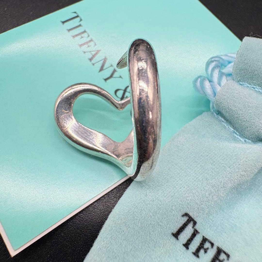 【美品】ティファニー オープン ハート リング 約11号 シルバー925 828