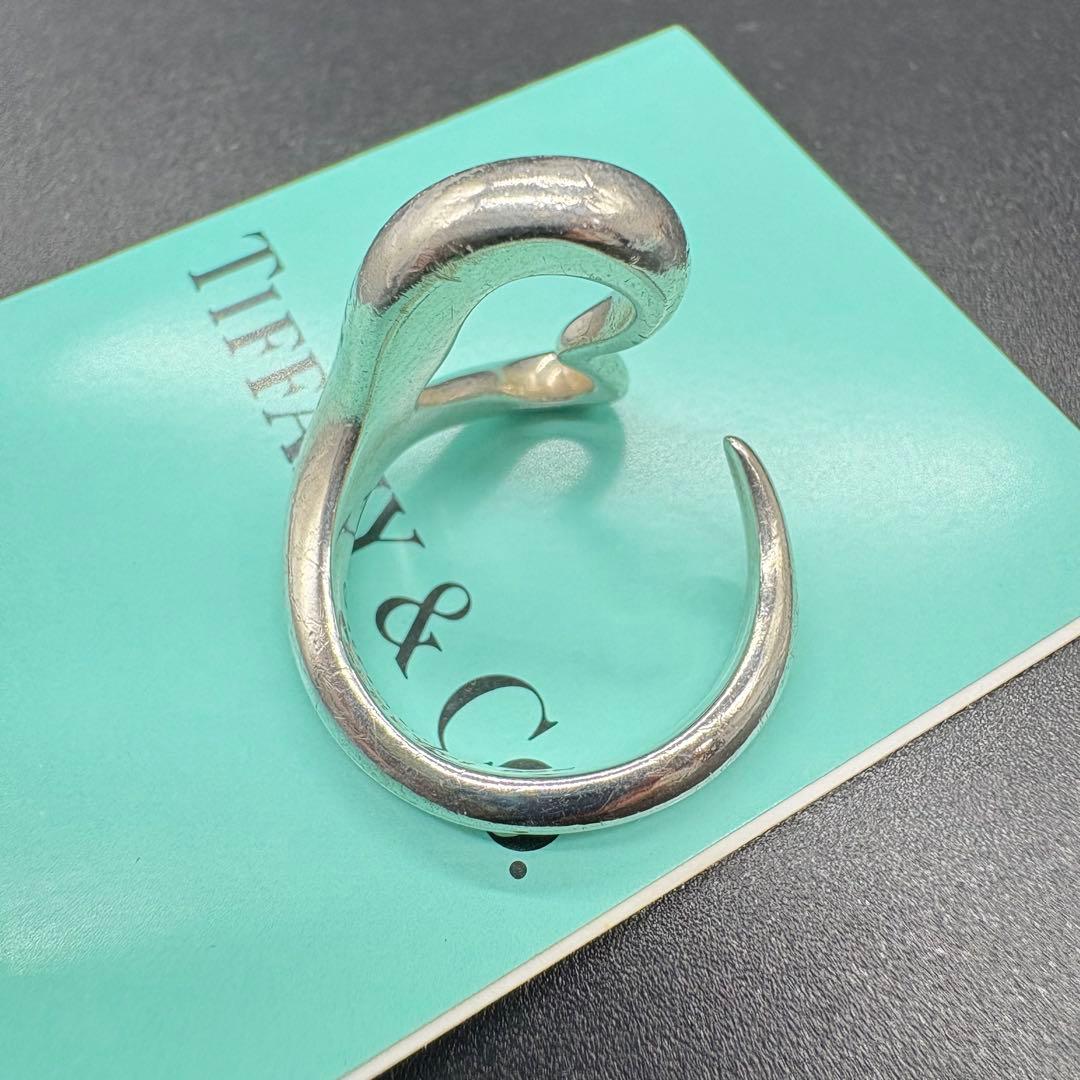 【美品】ティファニー オープン ハート リング 約11号 シルバー925 828