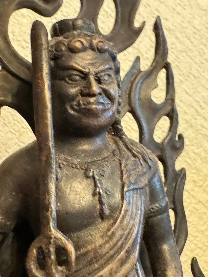 不動明王立像 金属製 高さ約28㎝ アンティーク 仏像 骨董品 不動明王立像 文化遺産オンライン