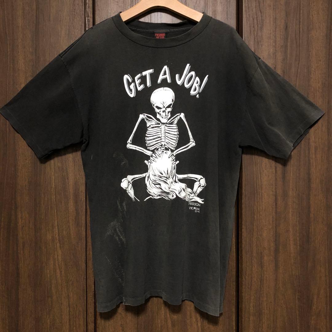 90 USA FASHION VICTIM GET A JOB Tシャツ L 黒