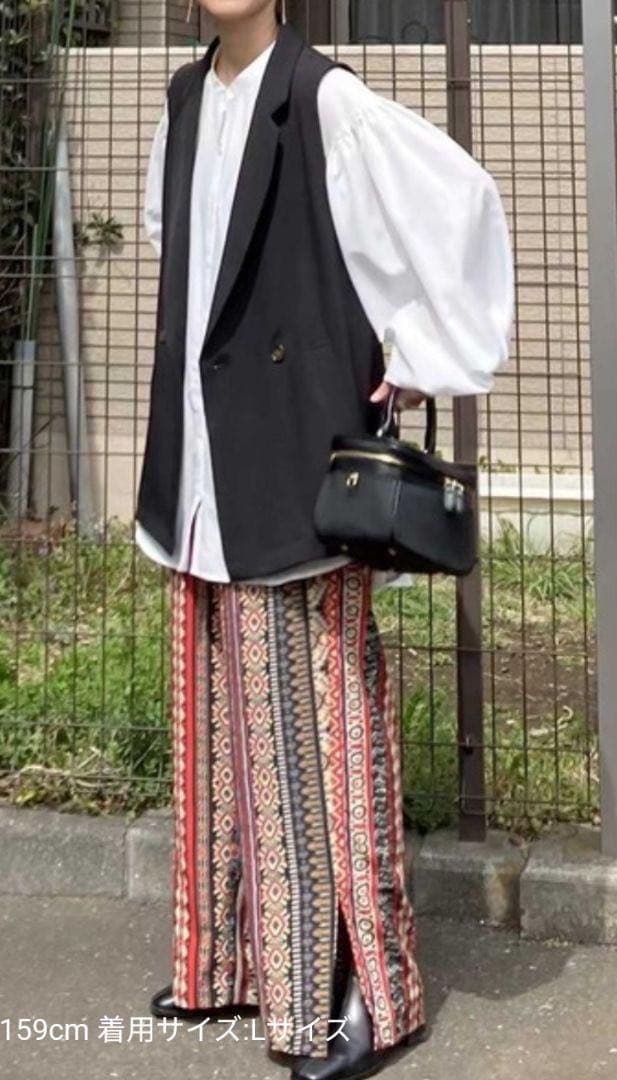 Y's ワイズ 2019SS ベロア サルエルワイドパンツ ネイビー