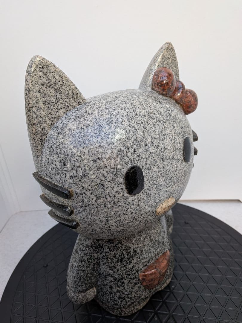 ☆b788、ハローキティ キティーちゃん 石像 御影石 置物 猫 希少 レア