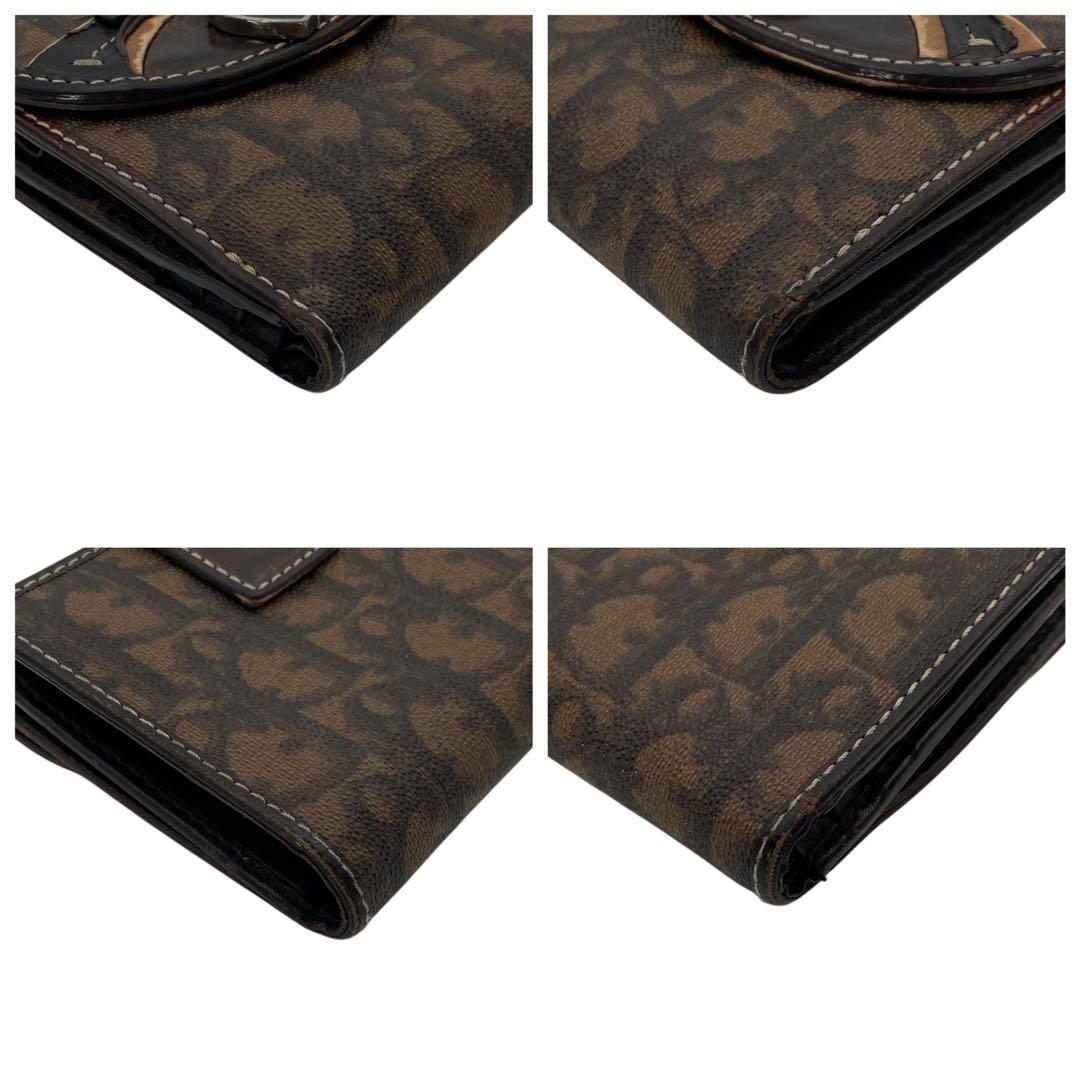 Dior ディオール ハートチャーム トロッター 二つ折り財布 ブラウン