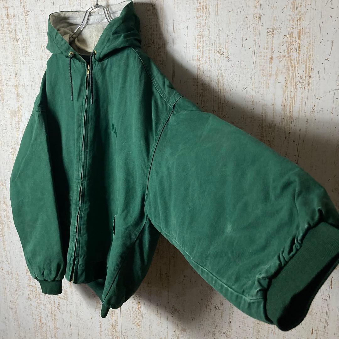 70s80s USA製アクティブ ダックジャケット 企業 グリーン アメリカ古着