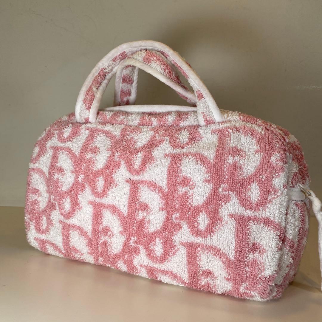 DIOR ピンク　パイル地　ミニボストンバッグ