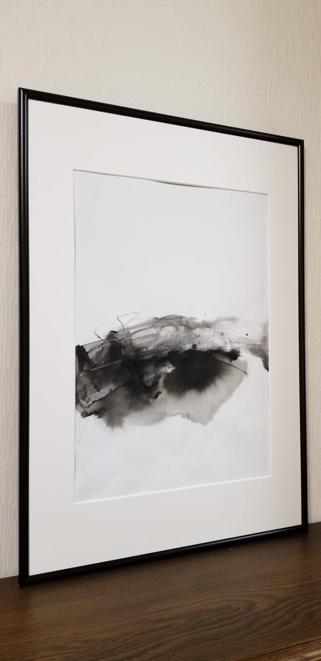 モノクロ絵画　抽象画　アート　B2サイズ　インテリア　モデルルーム