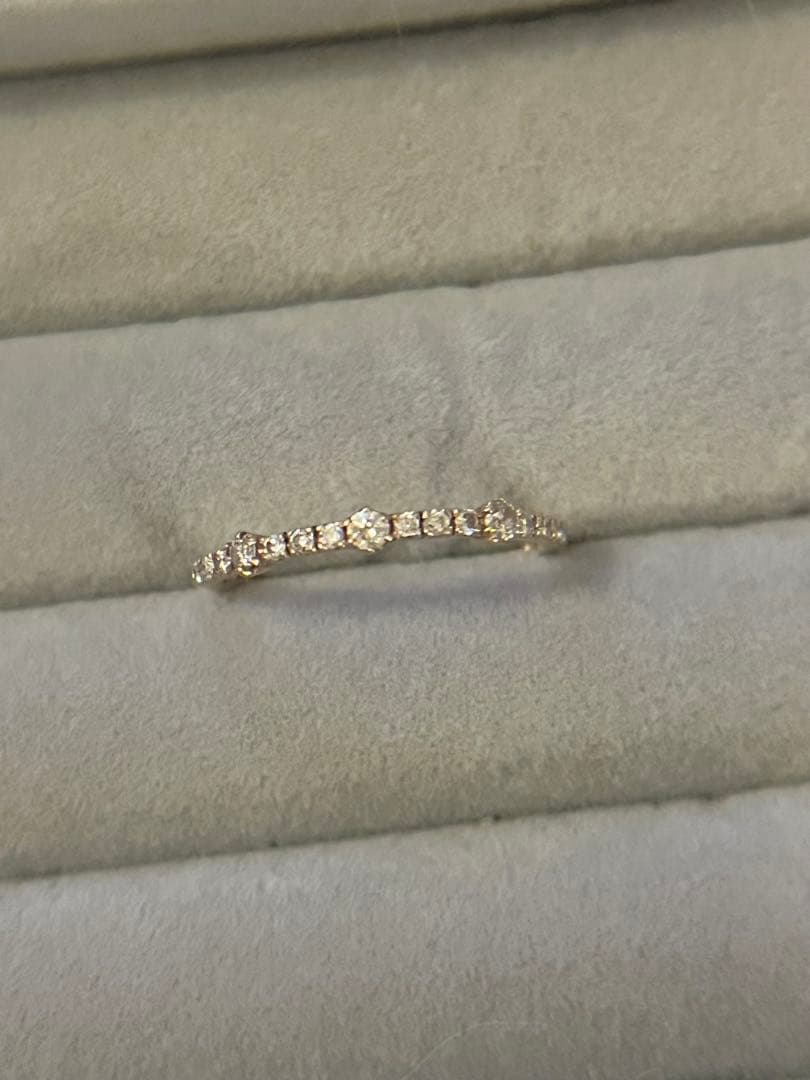 最終K10PGダイヤモンドリング　ハーフエタニティ