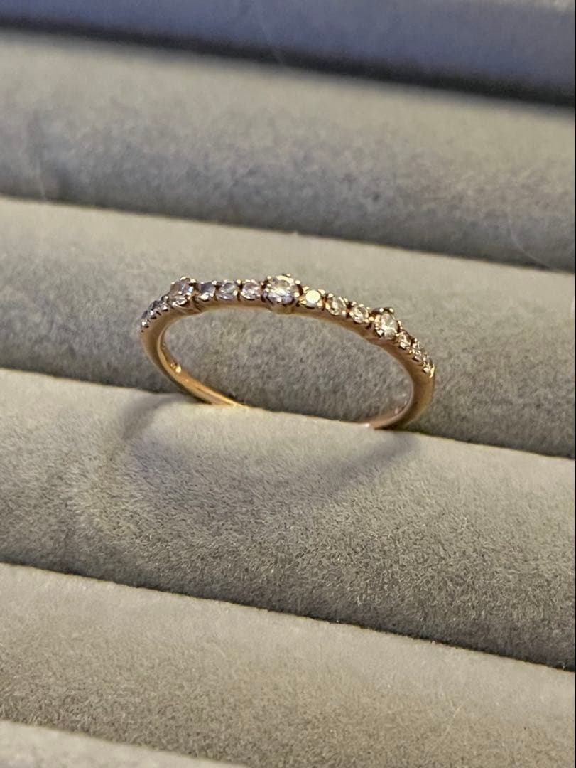 最終K10PGダイヤモンドリング　ハーフエタニティ