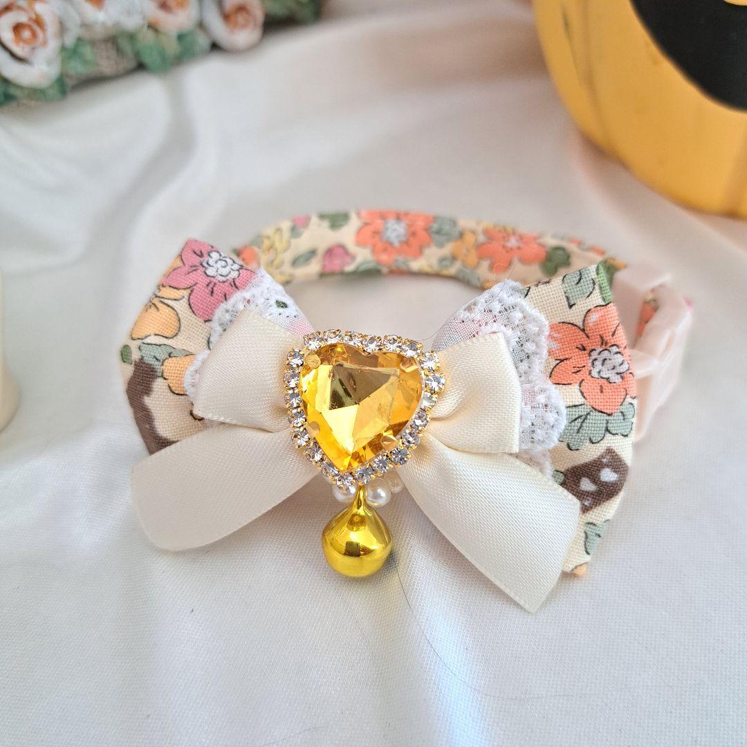 ハロウィン、スイートロリータ(イエロー)わんちゃん猫ちゃん用首輪